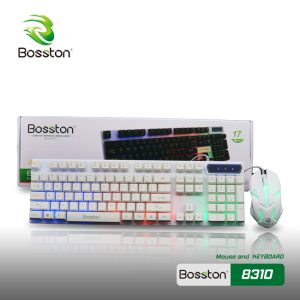 Bộ Phím Chuột Bosston 8310 LED phím giả cơ, chuột leb