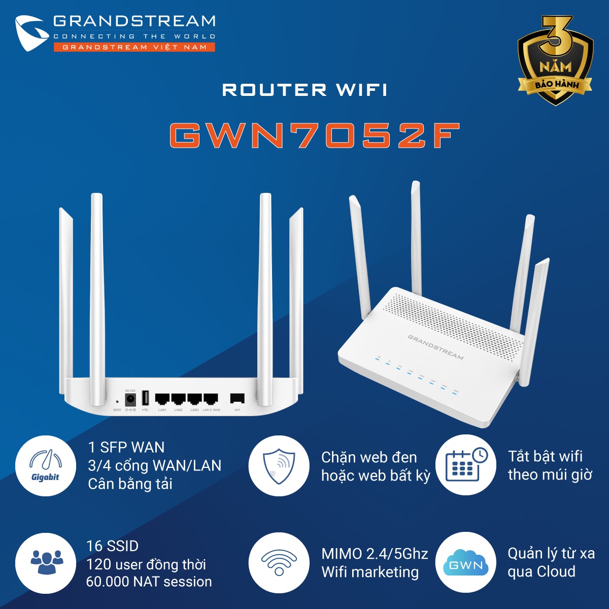 Router WIFI Grandstream GWN7052F